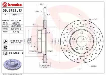 09.9793.1X BREMBO Диск тормозной