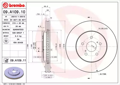 Тормозной диск BREMBO 09.A109.11