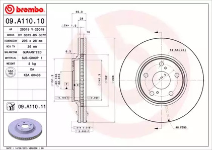 Тормозной диск BREMBO 09.A110.11