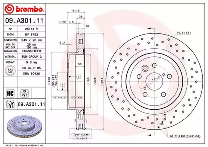 Тормозной диск BREMBO 09.A301.11