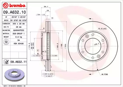 Диск тормозной BREMBO 09.A632.11