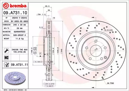 Тормозной диск BREMBO 09.A731.11