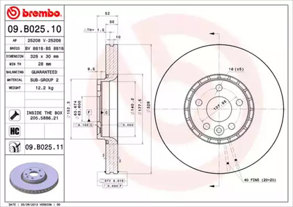 09.B025.11 BREMBO Тормозной диск