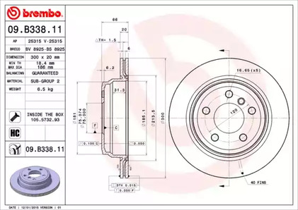 09.B338.11 BREMBO Тормозной диск