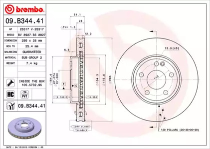 Тормозной диск BREMBO 09.B344.41