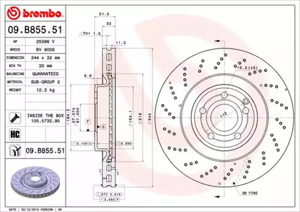Тормозной диск BREMBO 09.B855.51