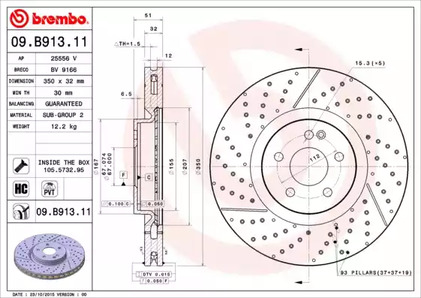 09.B913.11 BREMBO Диск тормозной