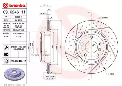 Тормозной диск BREMBO 09.C246.11