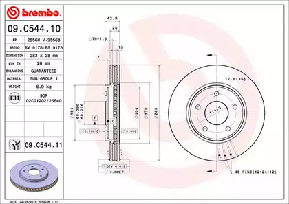 Тормозной диск BREMBO 09.C544.11
