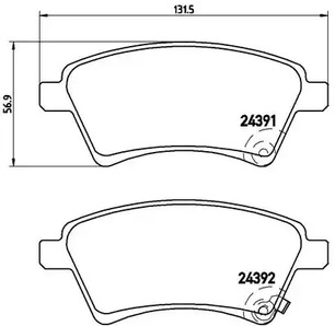 P 23 105 BREMBO Тормозные колодки