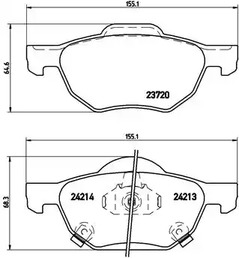 P 28 036 BREMBO Тормозные колодки