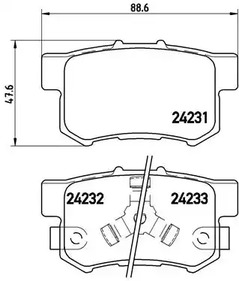 P 28 051 BREMBO Тормозные колодки