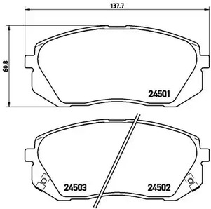 P 30 039 BREMBO Тормозные колодки