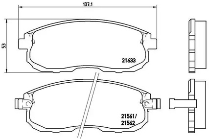 P 56 021 BREMBO Тормозные колодки