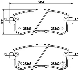 Комплект тормозных колодок дискового тормоза BREMBO P 56 082