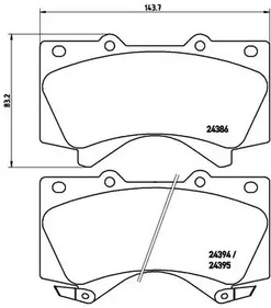 P 83 107 BREMBO Тормозные колодки