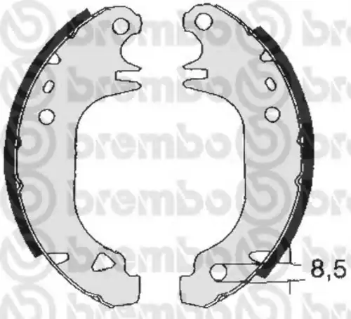 S61535 BREMBO Тормозные колодки задние (барабанные)