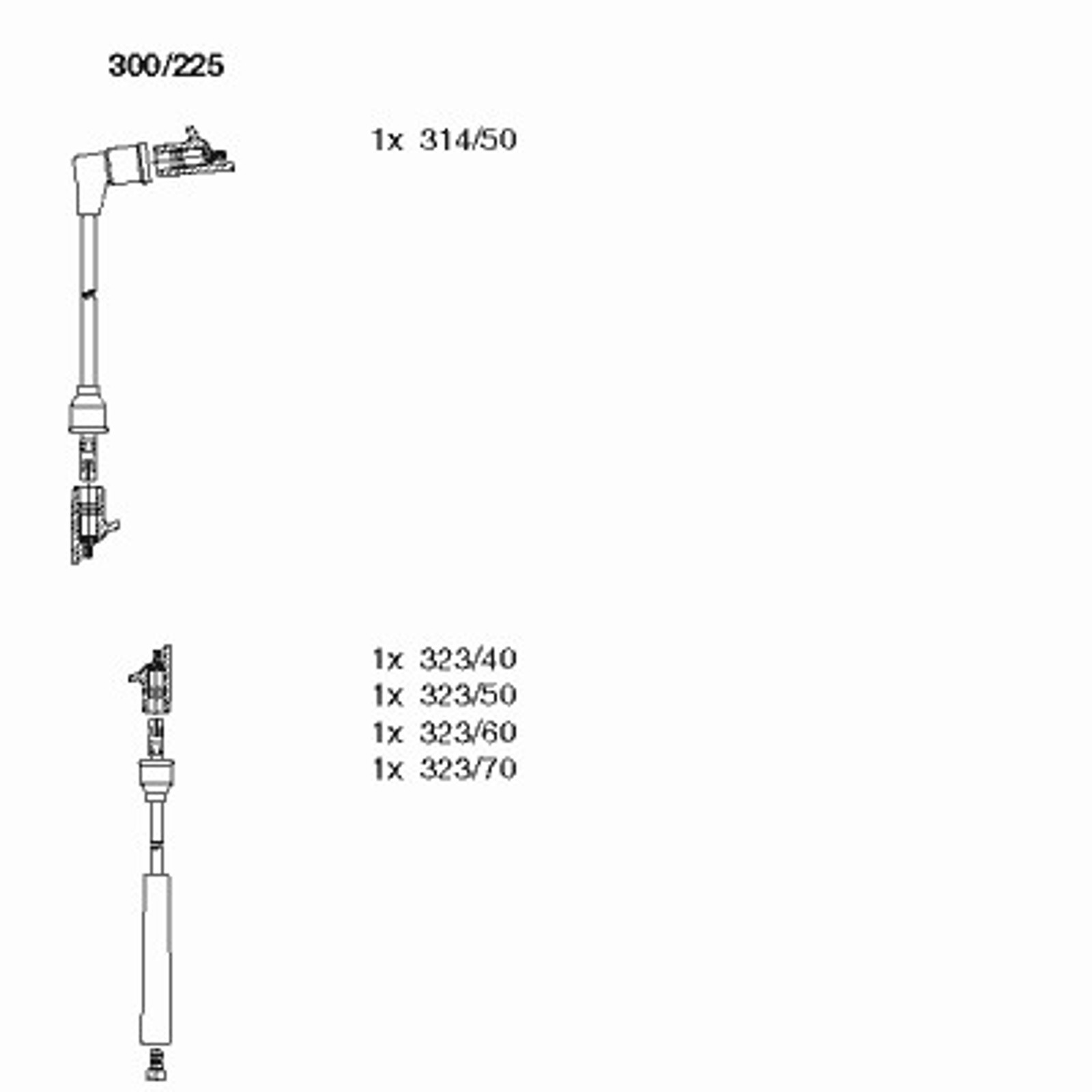 Комплект проводов зажигания BREMI 300/225