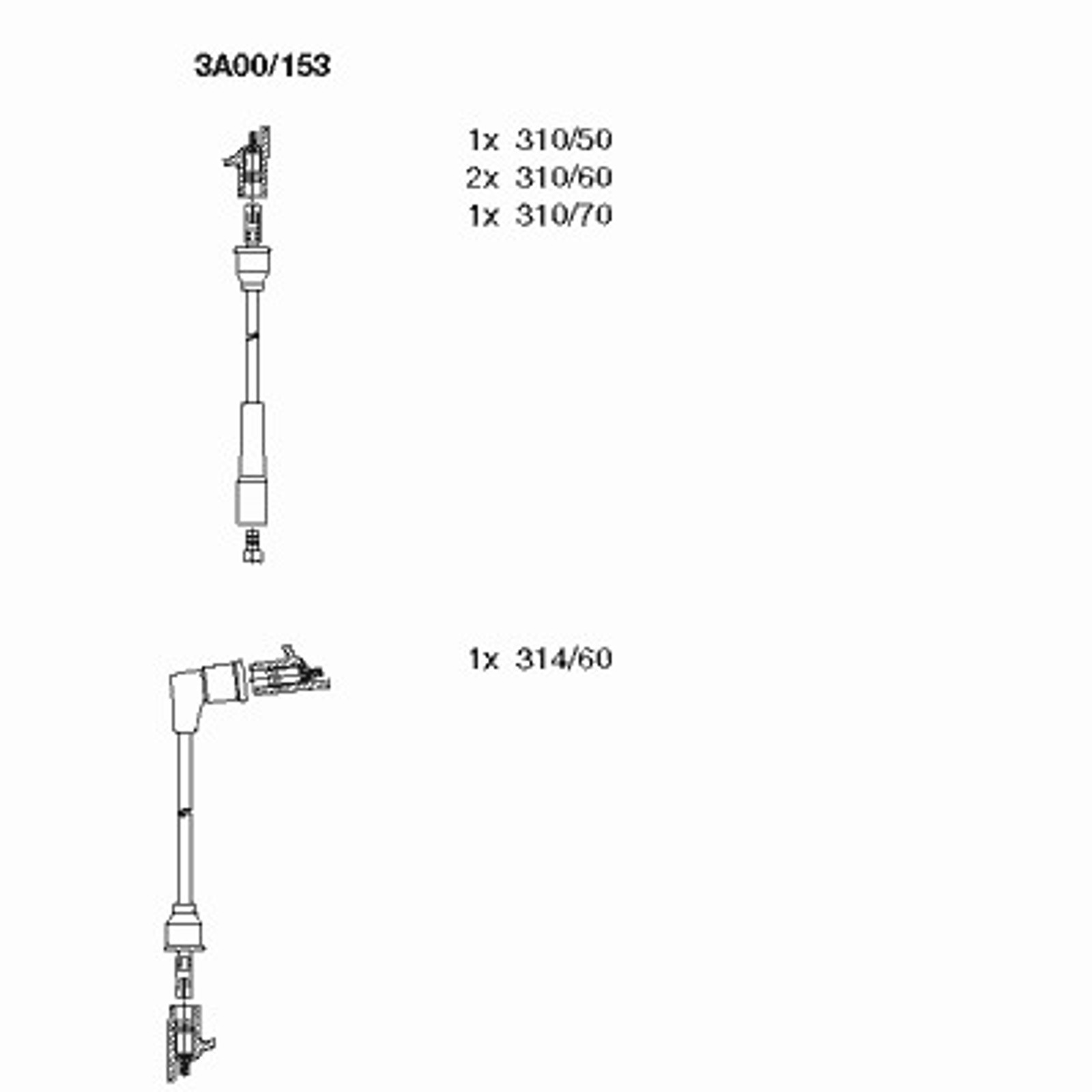 Комплект проводов зажигания BREMI 3A00/153