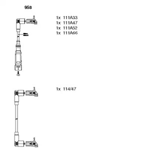 958 BREMI Комплект проводов зажигания