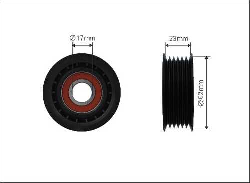 Ролик натяжителя ручейкового ремня CAFFARO 500173