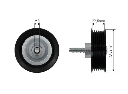 500334 ролик обводной land rover evoque 2.0l 11- ремня приводного caffaro CAFFARO 500334