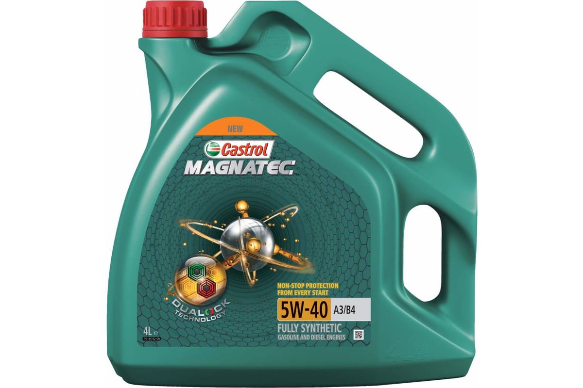 Моторное масло Castrol Magnatec DUALOCK синтетическое, 5w40, A3/B4, 4 л CASTROL 15C9E0