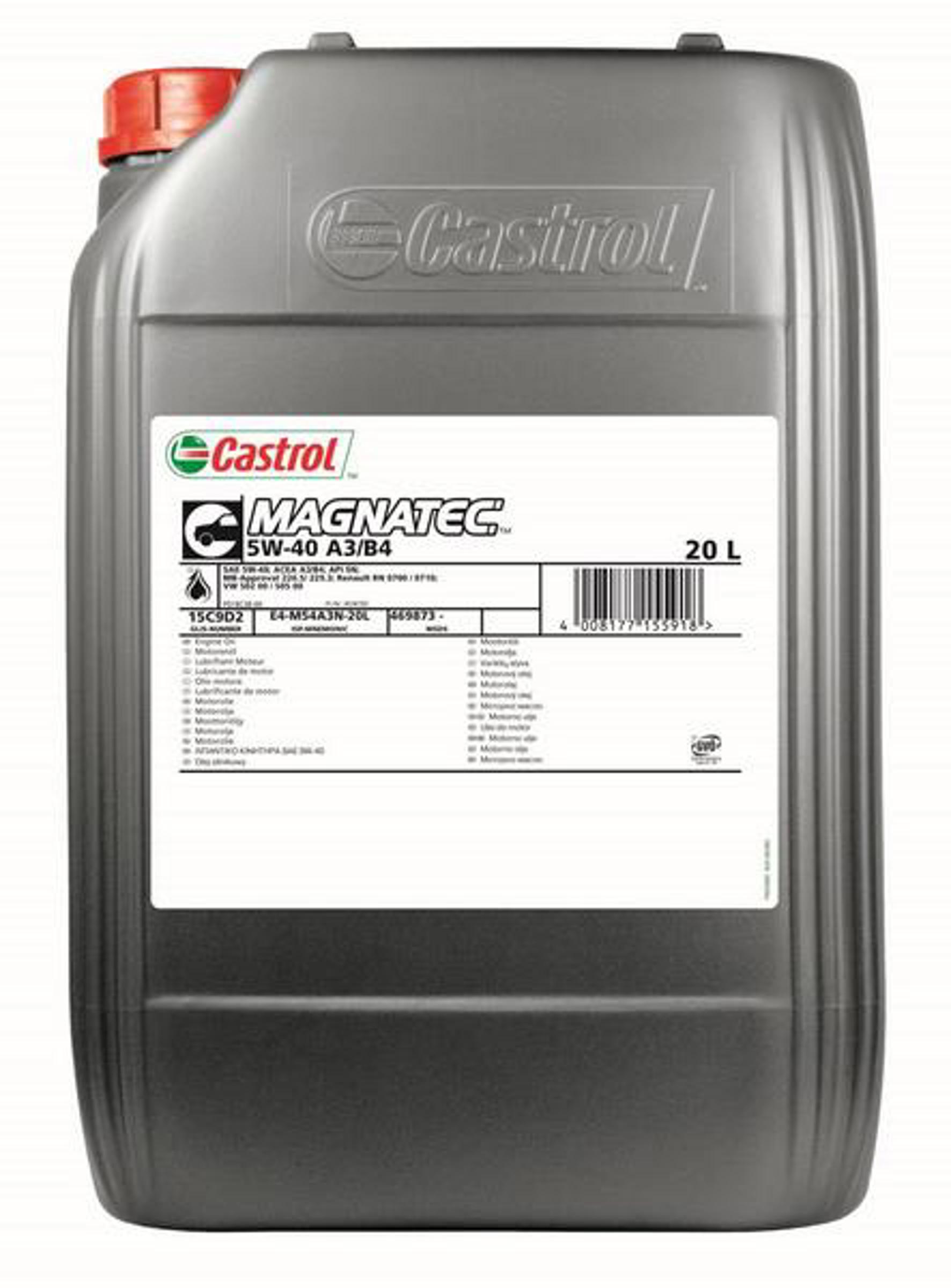 Масло моторное синтетическое CASTROL CASTROL 5W40 MAGNATEC A3/B4/20