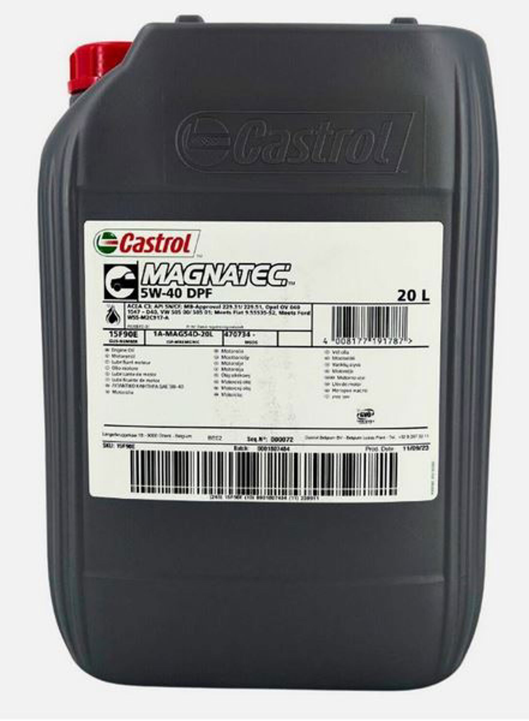 Масло моторное синтетическое CASTROL CASTROL 5W40 MAGNATEC DPF/20