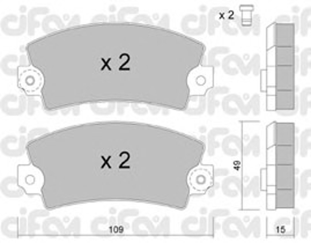 822-005-0 CIFAM Комплект тормозных колодок, дисковый тормоз