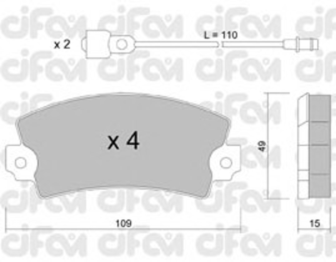 822-005-4 CIFAM Комплект тормозных колодок, дисковый тормоз