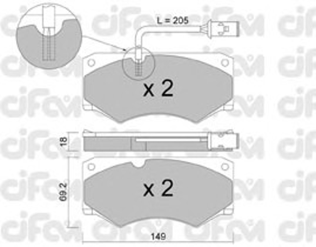 822-014-2 CIFAM Колодки тормозные дисковые