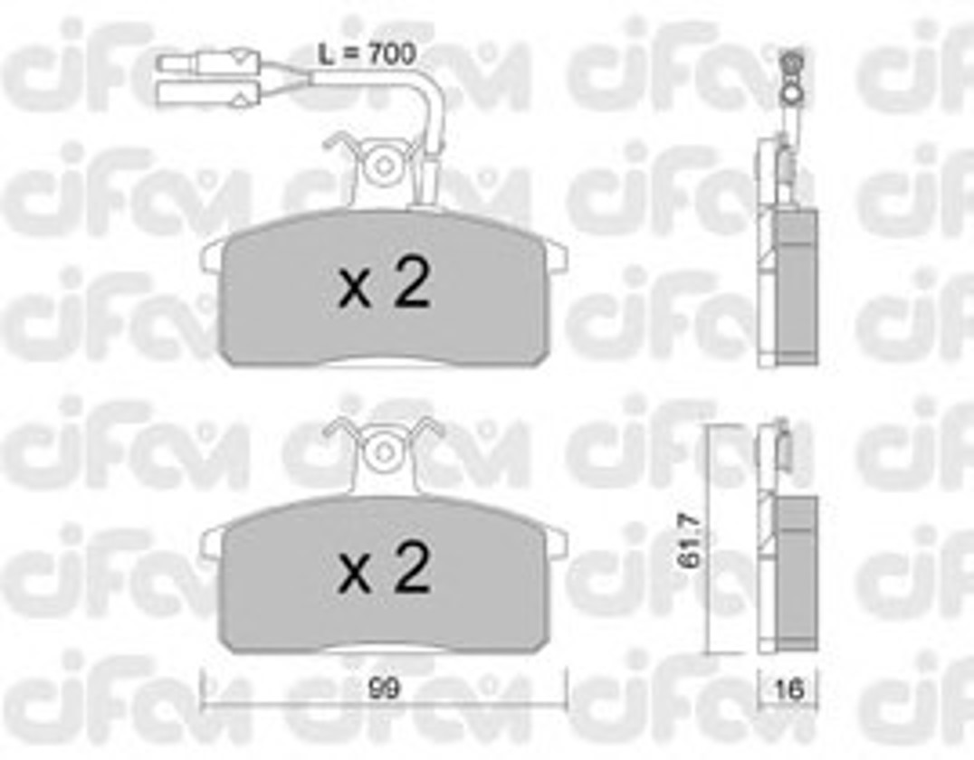 822-026-1 CIFAM Комплект тормозных колодок, дисковый тормоз