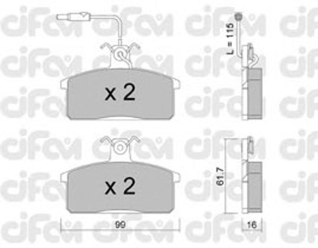 822-026-2 CIFAM Колодки тормозные дисковые