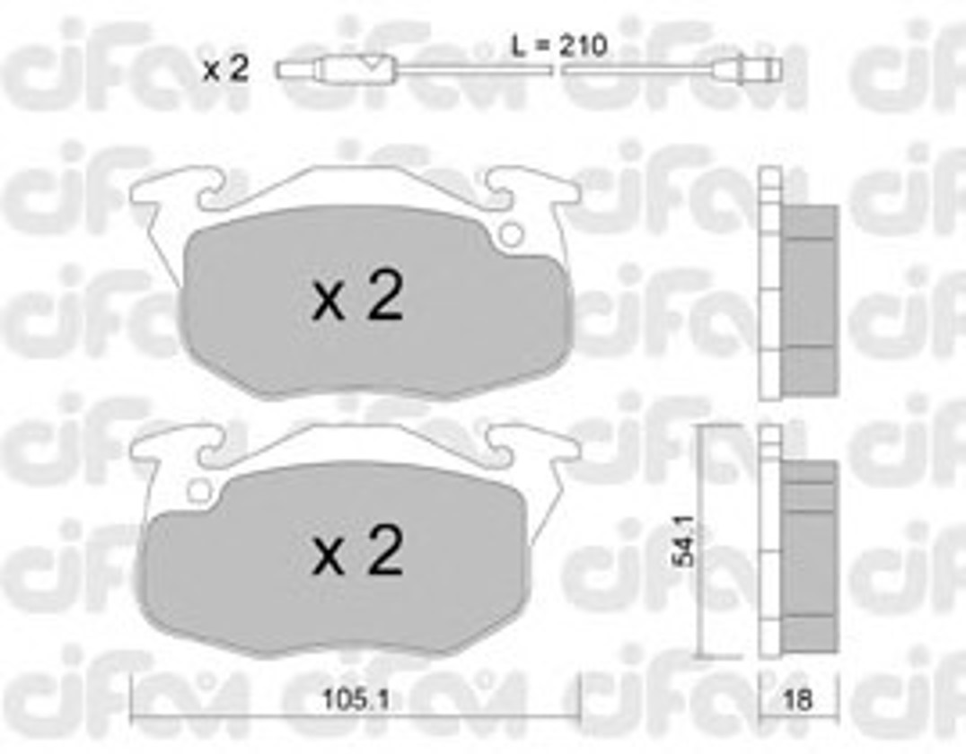 822-037-0 CIFAM Комплект тормозных колодок, дисковый тормоз