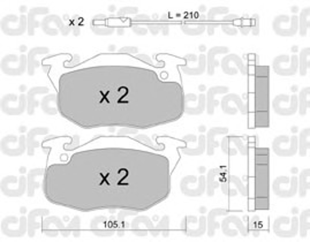 822-037-3 CIFAM Комплект тормозных колодок, дисковый тормоз