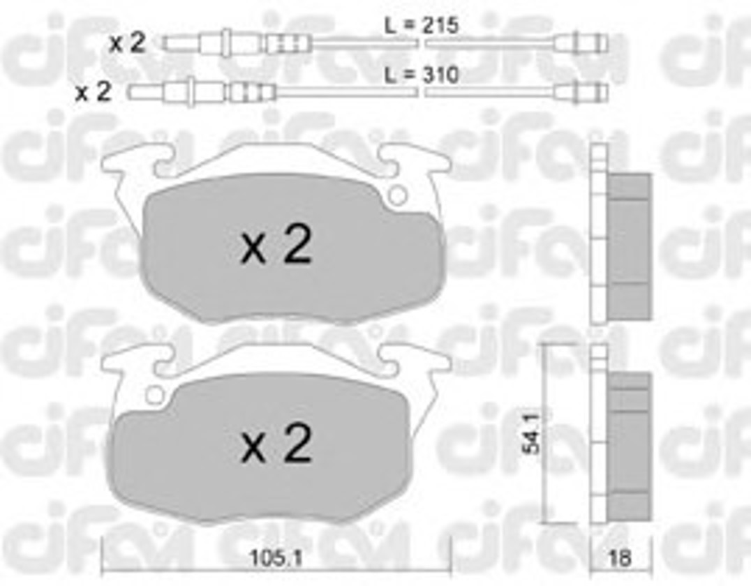 822-037-4 CIFAM Комплект тормозных колодок, дисковый тормоз