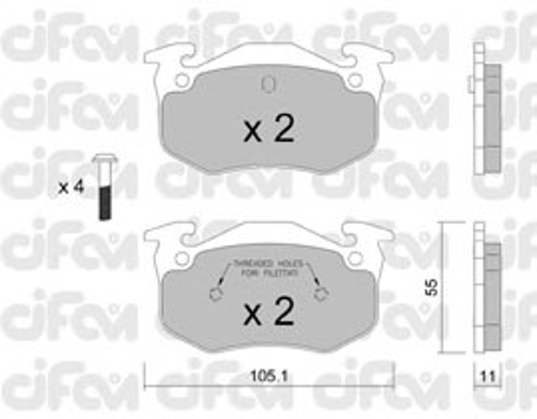 Колодки тормозные дисковые CIFAM 822-038-1