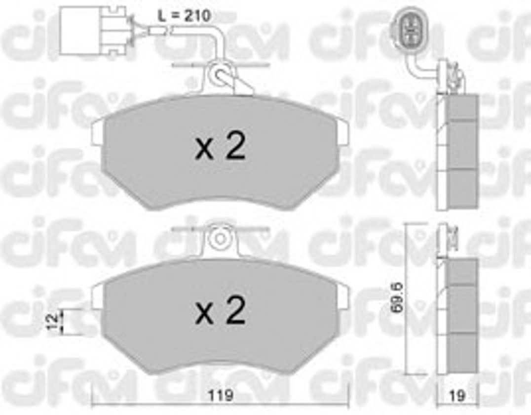 822-050-1 CIFAM Колодки тормозные дисковые