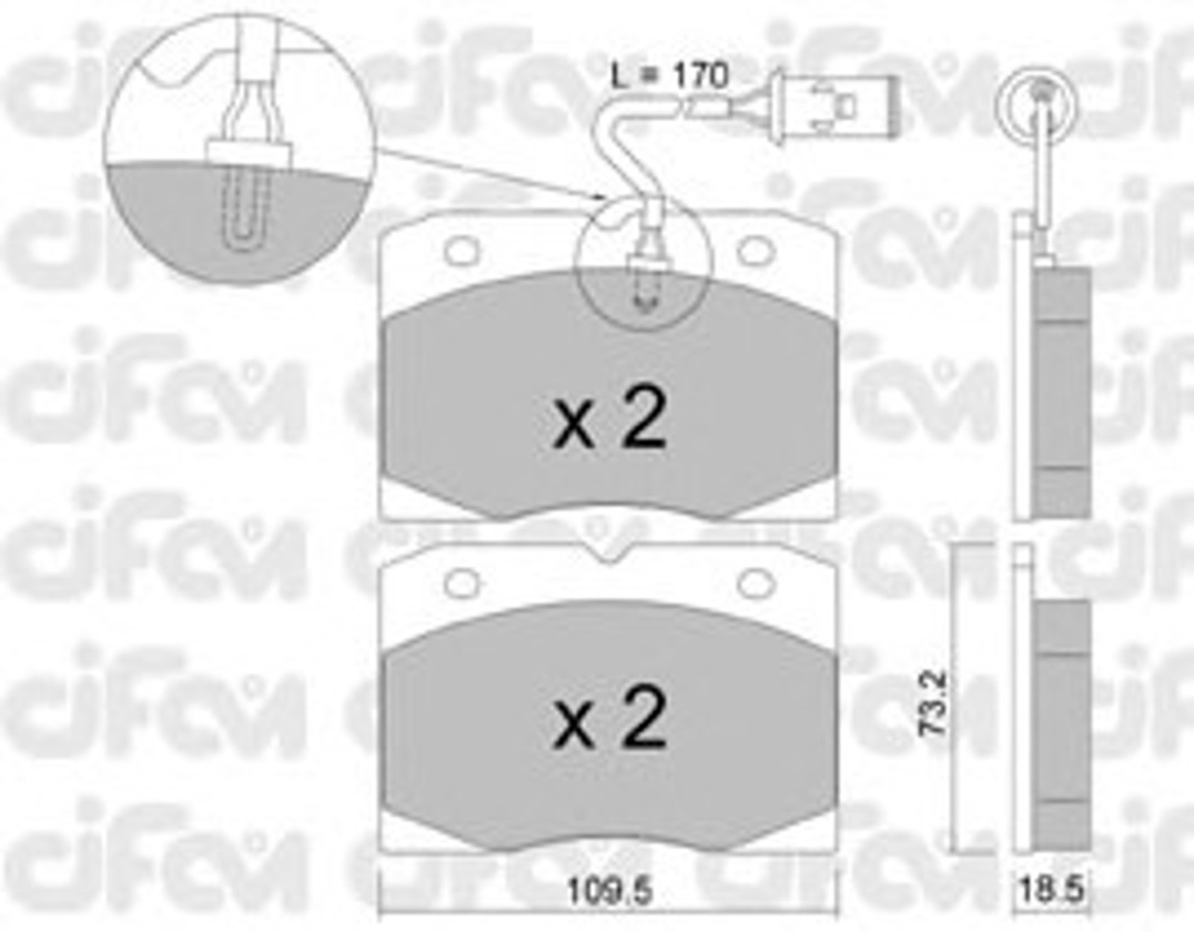 822-051-2 CIFAM Комплект тормозных колодок, дисковый тормоз