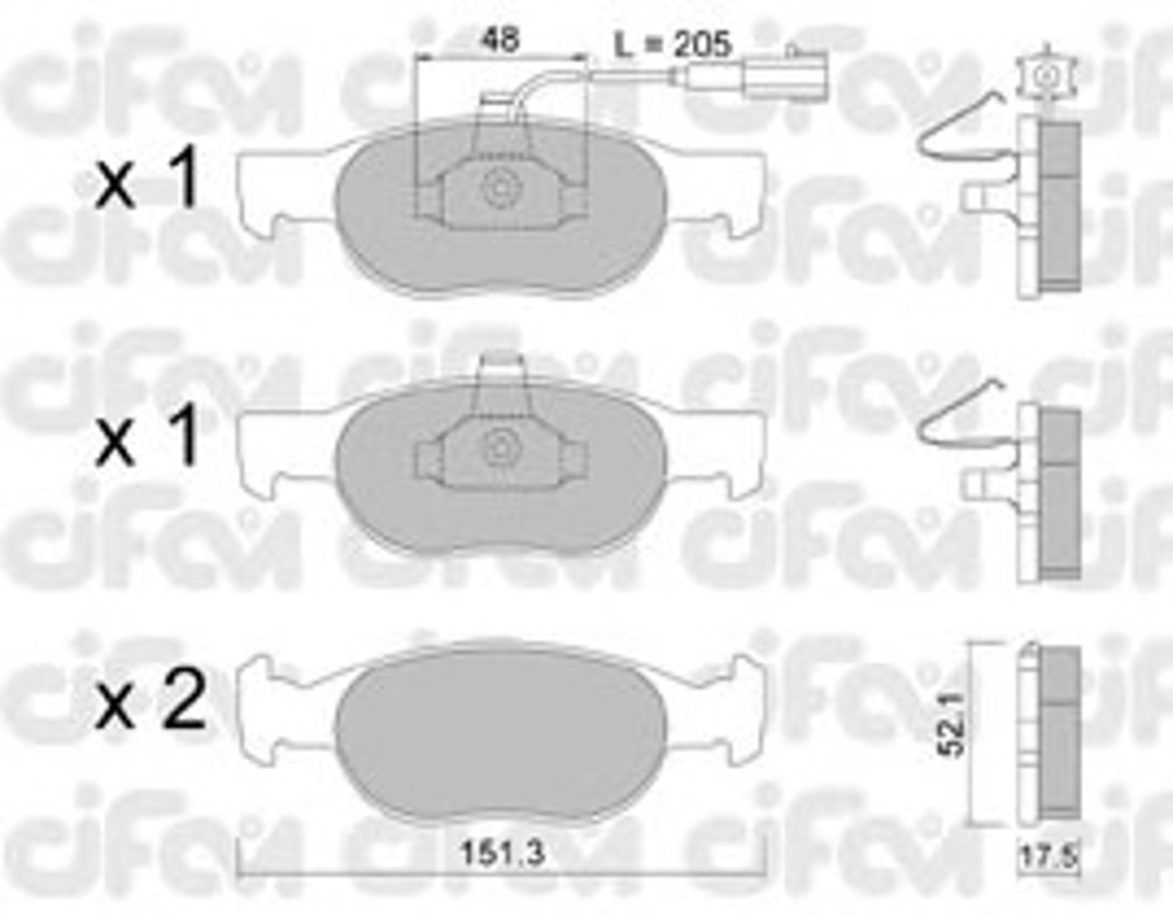 Комплект тормозных колодок дисковый тормоз CIFAM 822-079-0