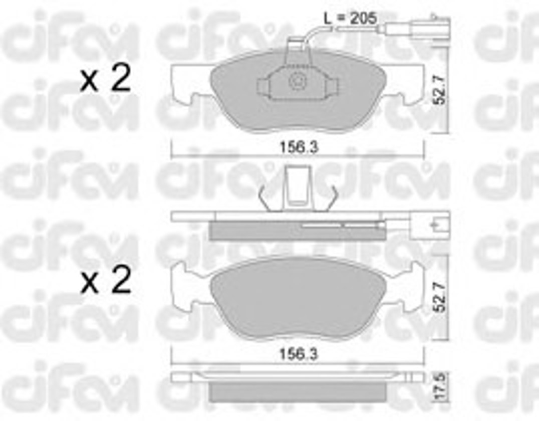 822-082-1 CIFAM Комплект тормозных колодок, дисковый тормоз