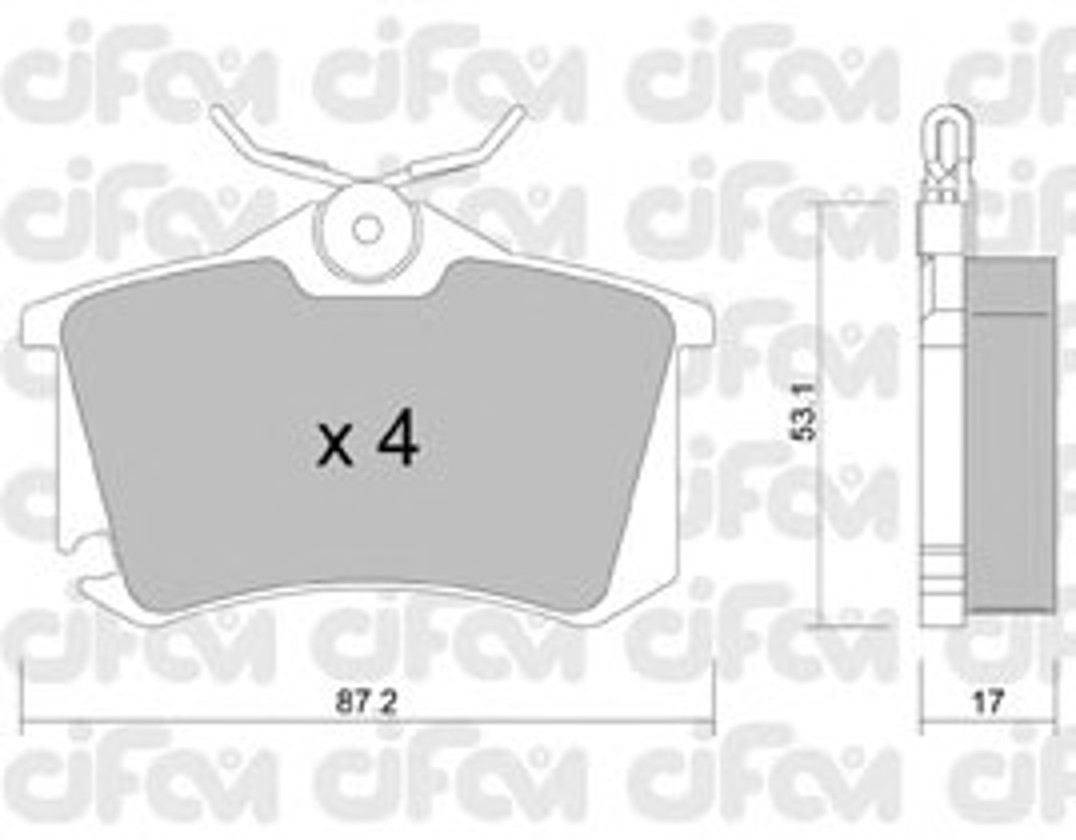 822-100-5 CIFAM Колодки тормозные дисковые