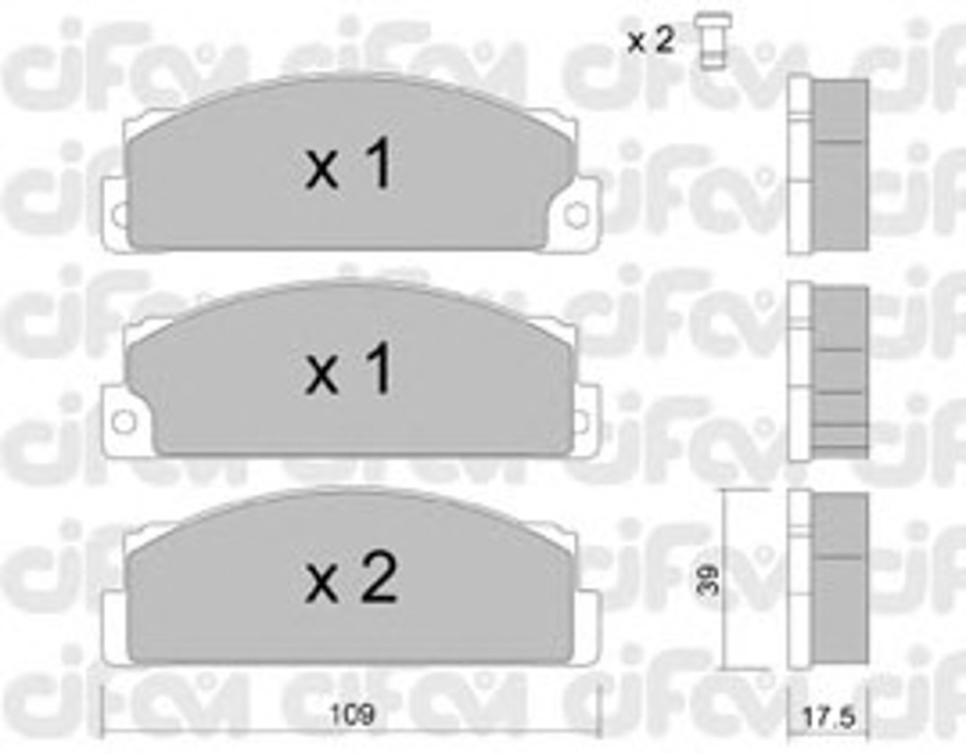 822-102-0 CIFAM Комплект тормозных колодок, дисковый тормоз