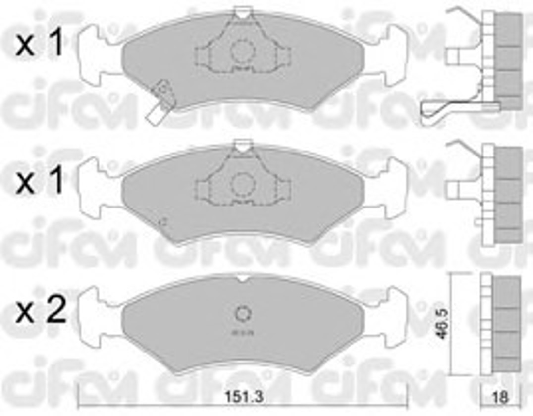 822-127-0 CIFAM Комплект тормозных колодок, дисковый тормоз