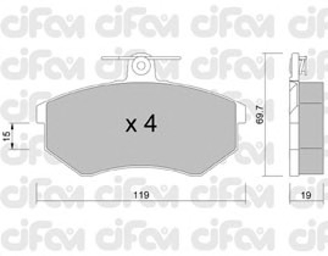 822-148-0 CIFAM Комплект тормозных колодок, дисковый тормоз