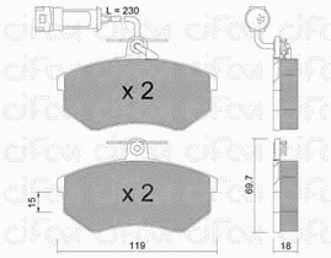 Колодки тормозные дисковые CIFAM 822-148-4