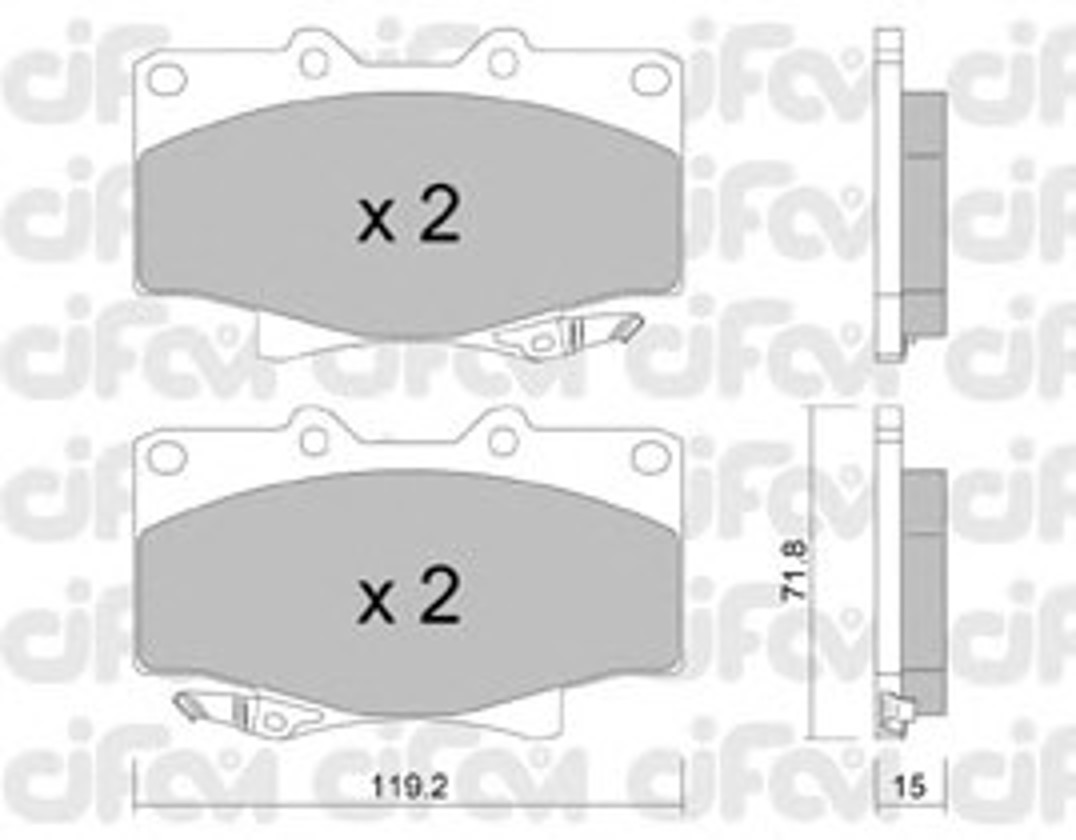 Комплект тормозных колодок дисковый тормоз CIFAM 822-153-0