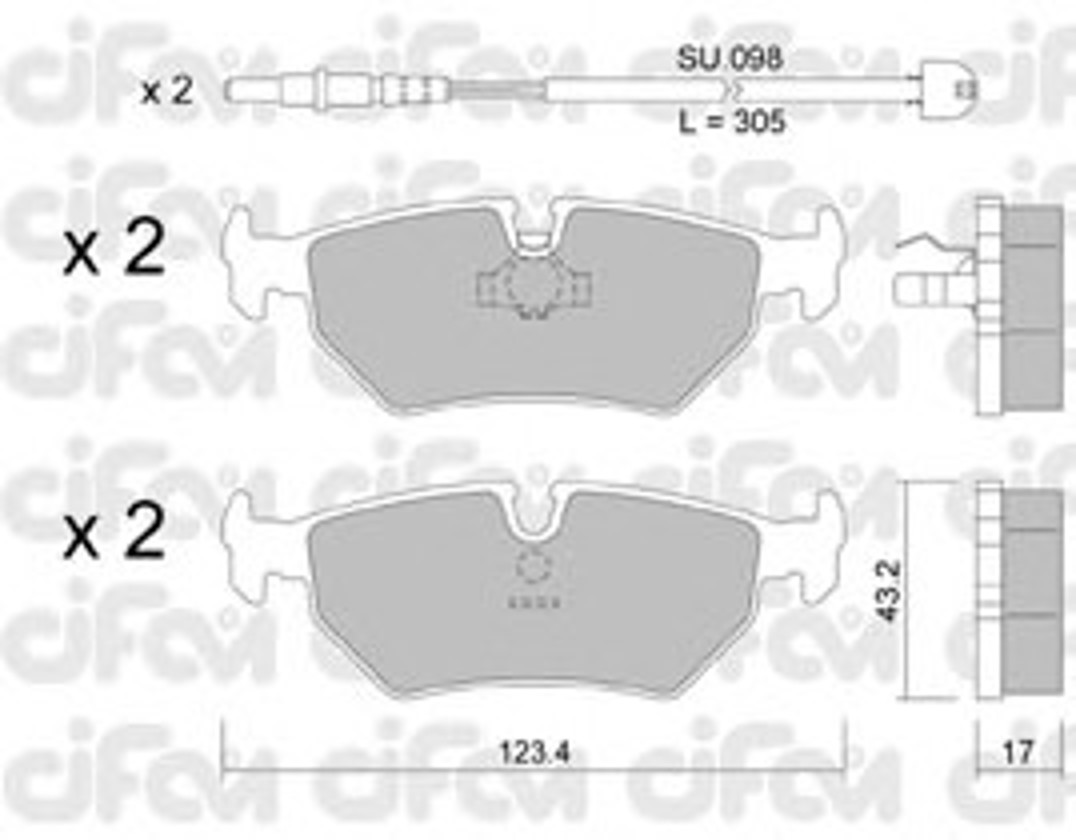 822-178-1K CIFAM Комплект тормозных колодок, дисковый тормоз