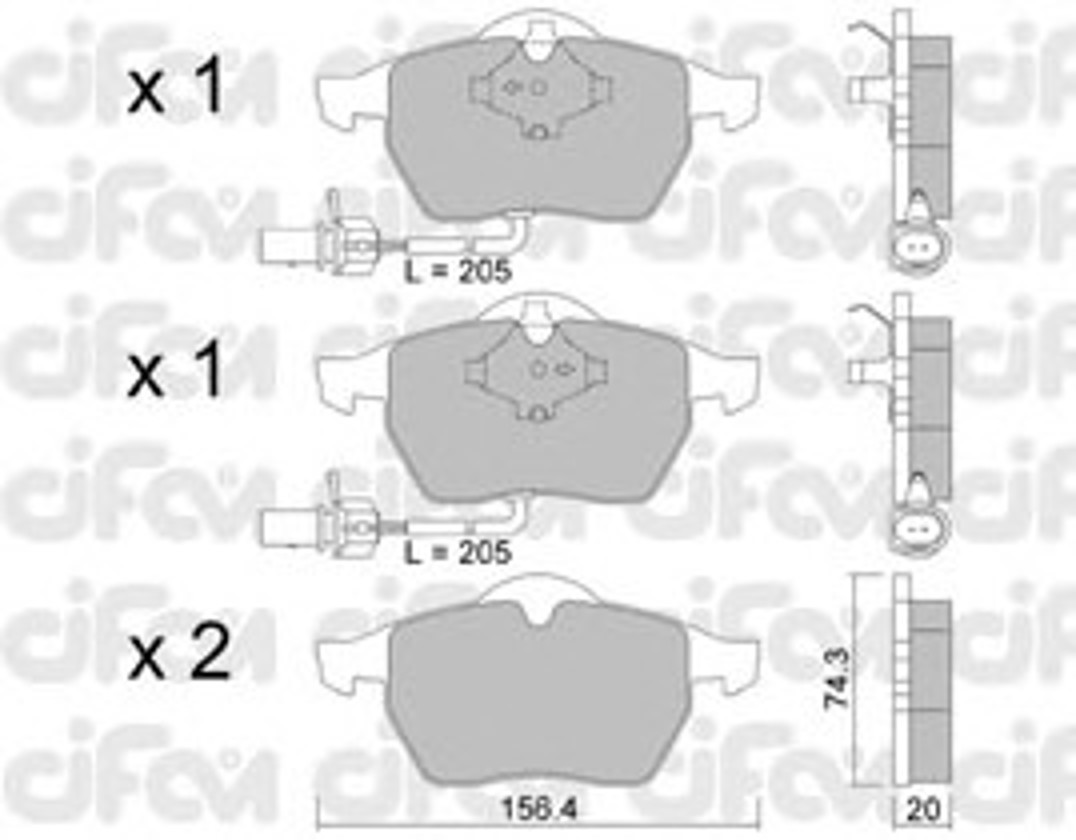 822-181-3 CIFAM Комплект тормозных колодок, дисковый тормоз